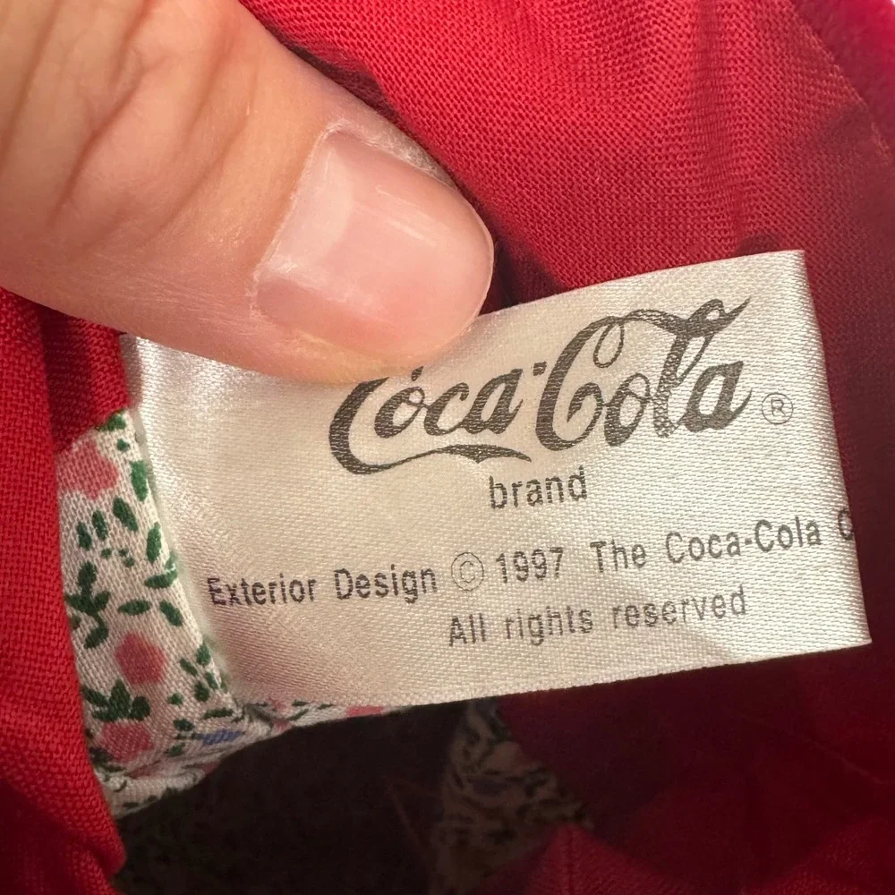 Vintage 1997 Coca-Cola Needlepoint Christmas Stocking Santa Claus Velvet Back